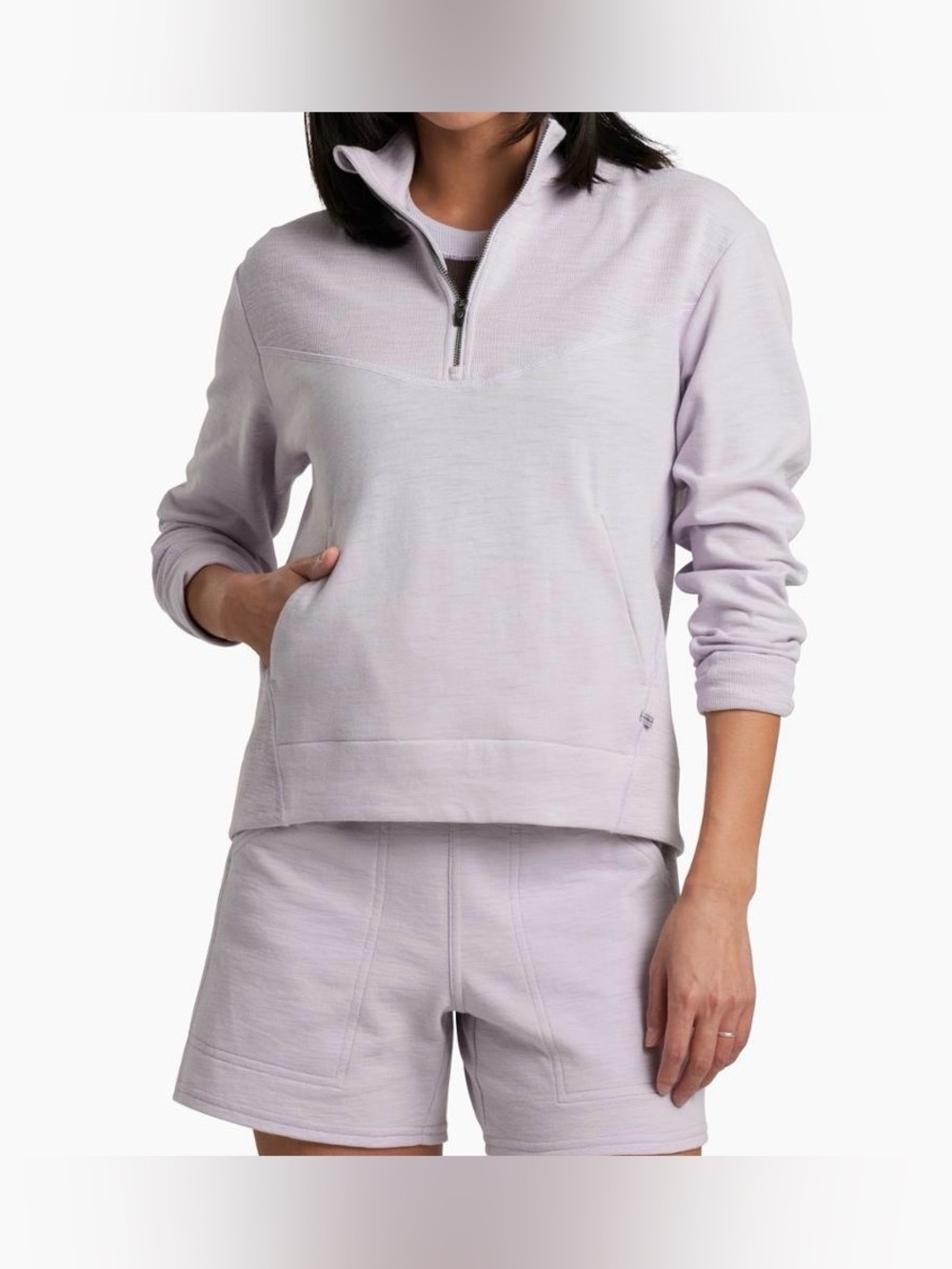 NWT Kuhl lavender lilac Lola half zip long sleeves pullover top sz S
